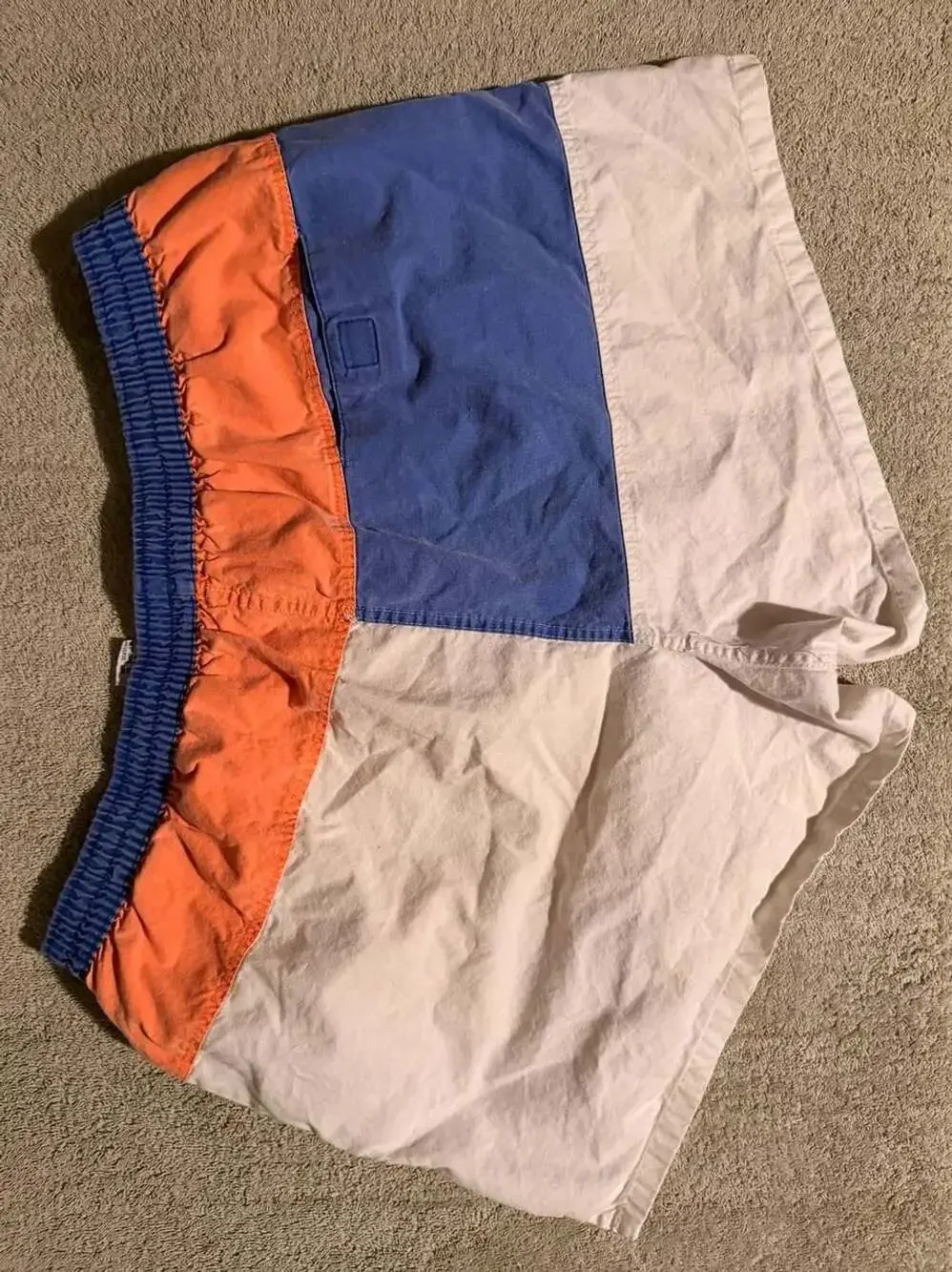 Pacific Sunwear Swim Shorts Size L (36-38) White Orange Blue 1990s Vintage